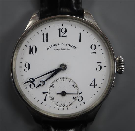 A Lange and Sonne watch converted from a pocket watch